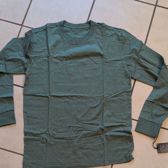 NWT Allbirds Cotton Long Sleeve Tee Hazy Cargo Green Size M - Picture 2 of 10